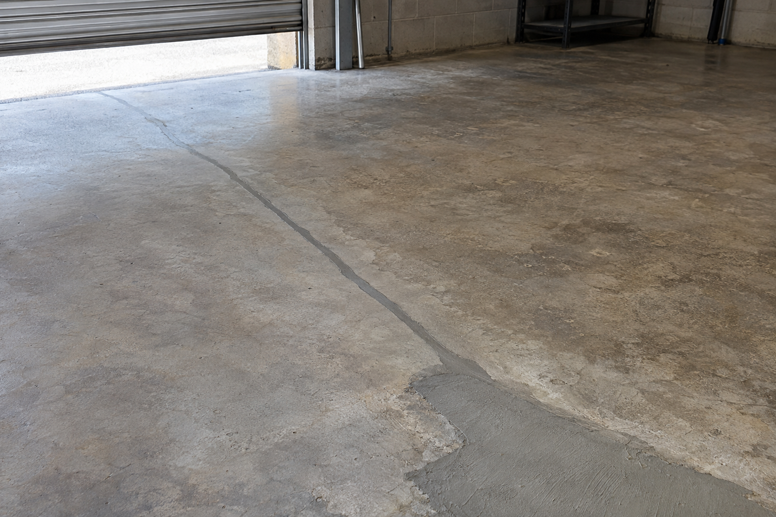 concrete slab crack repair with patching compound